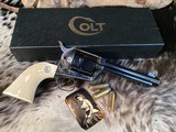 1956 Colt SAA,One Piece Fleur Di Lis Ivory Grips, 5.5”, .45 Colt, Unfired Early Production, W/Box. Beautiful. Trades Welcome - 21 of 25