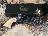 1956 Colt SAA,One Piece Fleur Di Lis Ivory Grips, 5.5”, .45 Colt, Unfired Early Production, W/Box. Beautiful. Trades Welcome - 17 of 25