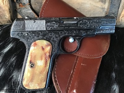 1908 Colt Hammerless .380 Pistol, Engraved, 1920 Mfg., Trades Welcome