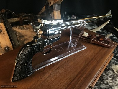 Colt Ned Buntline Commerative New Frontier 12”, .45 Colt, Presentation cased, Nickel. Trades Welcome - Image 3 of 23
