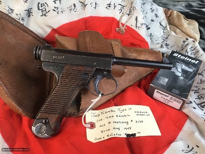 1944 Nambu Type 14 WWII Japanese Pistol W/Holster, All Matching W/ Matching Magazine, .8 mm Nambu. Trades Welcome