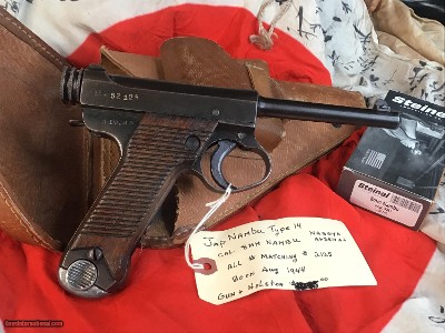 1944 Nambu Type 14 WWII Japanese Pistol W/Holster, All Matching W/ Matching Magazine, .8 mm Nambu. Trades Welcome - Image 4 of 19