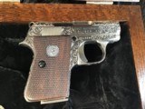 John Adam’s Master Engraved Colt Junior, Automatic Caliber .25acp, Signed, Cased, Nickel. Trades Welcome - 2 of 22