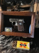 John Adam’s Master Engraved Colt Junior, Automatic Caliber .25acp, Signed, Cased, Nickel. Trades Welcome - 22 of 22