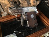 John Adam’s Master Engraved Colt Junior, Automatic Caliber .25acp, Signed, Cased, Nickel. Trades Welcome - 5 of 22
