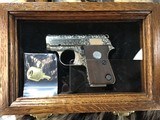 John Adam’s Master Engraved Colt Junior, Automatic Caliber .25acp, Signed, Cased, Nickel. Trades Welcome - 11 of 22