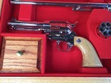 Custom Shop Three Leather Cased Nickel Finished Colt Single Action Army Revolvers with Accessories. Trades Welcome - 4 of 23