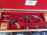 Custom Shop Three Leather Cased Nickel Finished Colt Single Action Army Revolvers with Accessories. Trades Welcome - 15 of 23