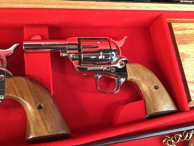 Colt Custom Shop Three Leather Cased Nickel Finished Colt Single Action Army Revolvers with Accessories. Trades Welcome - Image 14 of 23