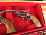 Custom Shop Three Leather Cased Nickel Finished Colt Single Action Army Revolvers with Accessories. Trades Welcome - 14 of 23