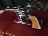 Custom Shop Three Leather Cased Nickel Finished Colt Single Action Army Revolvers with Accessories. Trades Welcome - 18 of 23