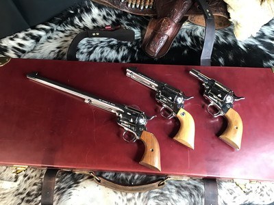 Colt Custom Shop Three Leather Cased Nickel Finished Colt Single Action Army Revolvers with Accessories. Trades Welcome - Image 23 of 23