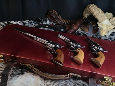 Colt Custom Shop Three Leather Cased Nickel Finished Colt Single Action Army Revolvers with Accessories. Trades Welcome - Image 2 of 23
