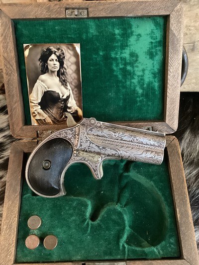 Remington-UMC 95 Derringer Type III, Master Hand Engraved & Cased, .41 Short Rimfire, Trades Welcome