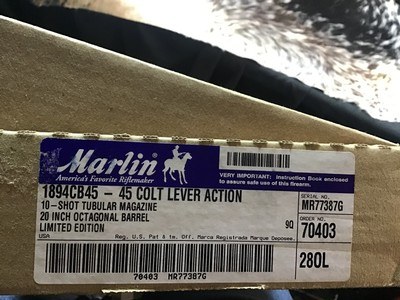 1894 Marlin Limited Edition Gold Engraved, .45 Colt, Octagon Barrel, Boxed & Unfired, Pre-Ruger, Trades Welcome. - Image 3 of 25