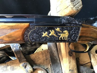 Krieghoff Crown Grade Blued K80, Katie Mau Engraved, Unfired, Cased, 30”, Trades Welcome
