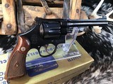 1950 Smith & Wesson The .38/44 Outdoorsman, Pre-23, Gold Box, 6.5” Pinned Barrel, As New, Trades Welcome.