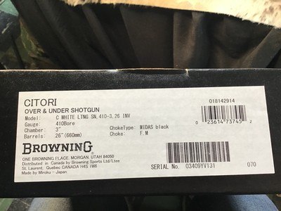 New Browning Citori White Lightning .410 Ga. Unfired in Box. Trades Welcome - Image 5 of 23
