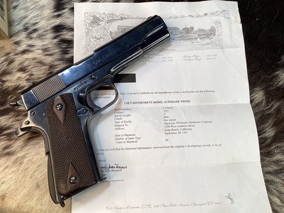 1947 Colt Government Model 1911, .45 ACP. Colt Letter, California Shipped, Boxed. Trades Welcome - Image 8 of 20