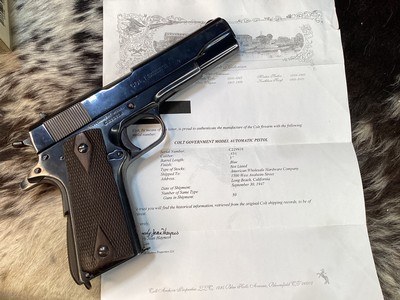 1947 Colt Government Model 1911, .45 ACP. Colt Letter, California Shipped, Boxed. Trades Welcome - Image 12 of 20