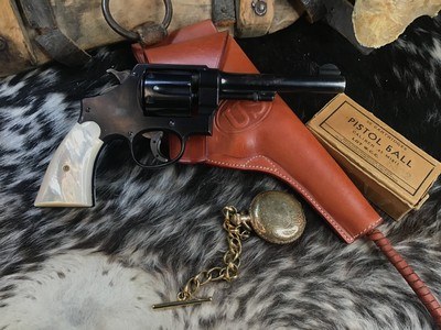 Smith & Wesson 1917 .45 ACP Revolver, US Property Marked, Mother of Pearl Grips. Trades Welcome - Image 6 of 15