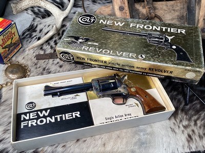 First Year 1962 Colt New Frontier .45, Box, Test Target, Warranty Card, Brochure, 99%, Second Gen. Rarity, Trades Welcome. - Image 24 of 25