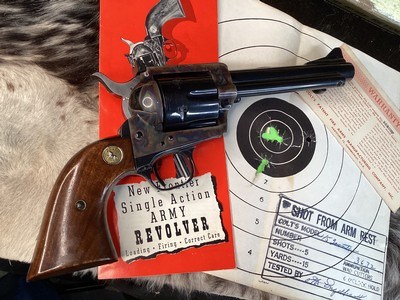 First Year 1962 Colt New Frontier .45, Box, Test Target, Warranty Card, Brochure, 99%, Second Gen. Rarity, Trades Welcome. - Image 17 of 25