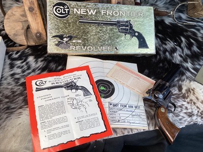 First Year 1962 Colt New Frontier .45, Box, Test Target, Warranty Card, Brochure, 99%, Second Gen. Rarity, Trades Welcome. - Image 16 of 25