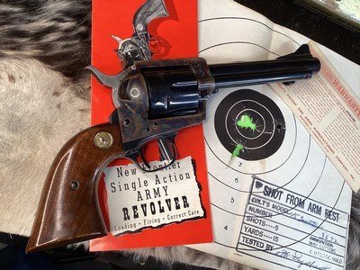 First Year 1962 Colt New Frontier .45, Box, Test Target, Warranty Card, Brochure, 99%, Second Gen. Rarity, Trades Welcome. - Image 15 of 25