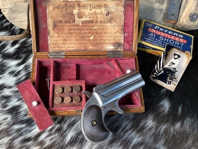 Cased Remington 95 Double Barrel Derringer, .41 Short Rimfire. Trades Welcome - Image 9 of 19