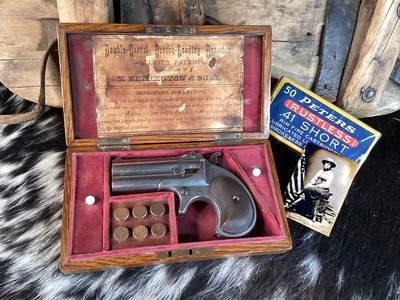 Cased Remington 95 Double Barrel Derringer, .41 Short Rimfire. Trades Welcome - Image 8 of 19