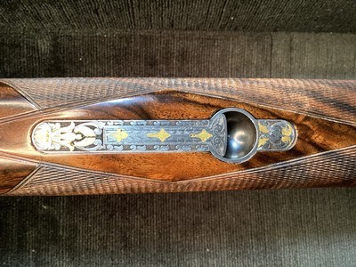 Perazzi MX8 Sideplate, 32” .20 Ga. & .28 Ga Barrels,Exquisite Gold Inlay Engraved, Presentation Grade Furniture. Trades Welcome - Image 13 of 25