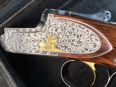Perazzi MX8 Sideplate, 32” .20 Ga. & .28 Ga Barrels,Exquisite Gold Inlay Engraved, Presentation Grade Furniture. Trades Welcome - Image 2 of 25