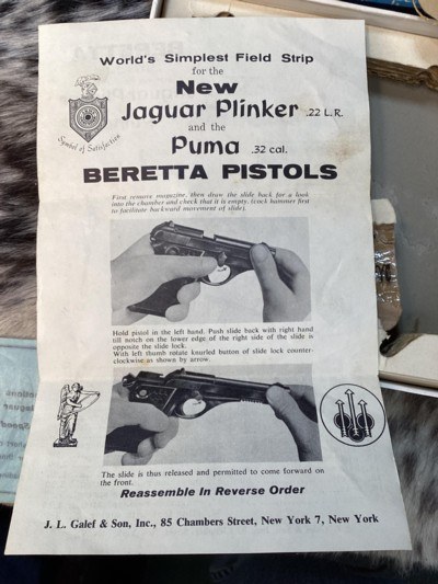 1959 Beretta Model 71 Jaguar, .22 LR, .22 Short, Unfired in Box W/ Paperwork, Excellent. Trades Welcome - Image 13 of 25