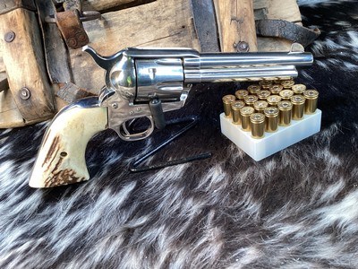 1970 Mfg. Colt SAA 2ND Generation , 5.5”, .45 Colt, Sanbar Stag, Nickel, Boxed, Trades Welcome - Image 13 of 25
