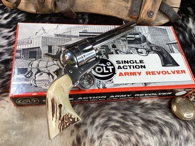 1970 Mfg. Colt SAA 2ND Generation , 5.5”, .45 Colt, Sanbar Stag, Nickel, Boxed, Trades Welcome - Image 3 of 25