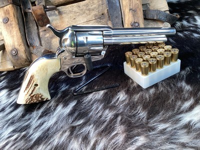 1970 Mfg. Colt SAA 2ND Generation , 5.5”, .45 Colt, Sanbar Stag, Nickel, Boxed, Trades Welcome - Image 9 of 25