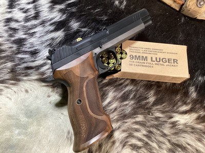 NOS Sig P-210 Target, 5” barrel, .9 mm, Unfired in Case. Trades Welcome - Image 17 of 21