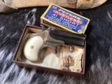 Remington 95 Double Barrel Derringer, .41 Short Rimfire, High Condition, Ivory Grips, Boxed. Trades Welcome - 1 of 16