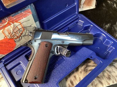 1992 Enhanced Gold Cup National Match Pistol, Unfired in Box, Royal Blue Finish, .45 ACP. Trades Welcome - Image 4 of 10