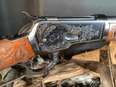 1926 Mfg. Gold Engraved Winchester model 53 in .44/.40 Cartridge. Excellent Near New Cond. Trades Welcome - Image 2 of 24