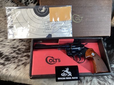 1969 Colt Officers Model Match, LNIB W/Target, 99% Unfired, 6” .22LR. Trades Welcome - Image 1 of 18
