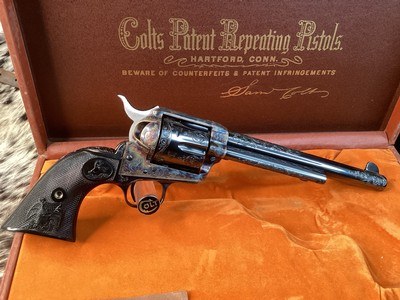 1978 Colt SAA Factory C Engraved, Cased W/Colt Letter, 99% .45 Colt. Trades Welcome - Image 10 of 25