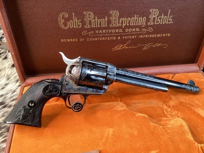 1978 Colt SAA Factory C Engraved, Cased W/Colt Letter, 99% .45 Colt. Trades Welcome - Image 3 of 25