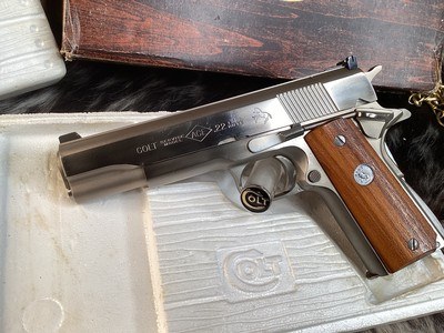 Rare 1974 Colt Custom Shop Electroless Nickle Service Ace, .22 LR LNIB. TRADES Welcome - Image 1 of 20