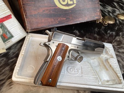 Rare 1974 Colt Custom Shop Electroless Nickle Service Ace, .22 LR LNIB. TRADES Welcome - Image 8 of 20