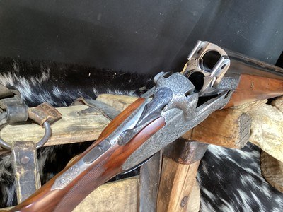 1953 Mfg. Merkel 303E Sidelock, Early Postwar. O/U, Special Order, Beautiful Game Scene Engraved, Vented Rib, 12 Bore, Excellent Cond. Trades Welcome - Image 19 of 25