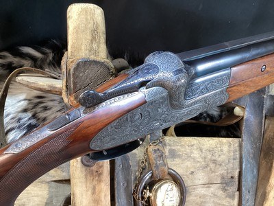 1953 Mfg. Merkel 303E Sidelock, Early Postwar. O/U, Special Order, Beautiful Game Scene Engraved, Vented Rib, 12 Bore, Excellent Cond. Trades Welcome - Image 5 of 25