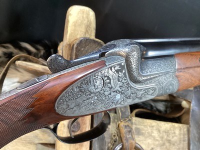 1953 Mfg. Merkel 303E Sidelock, Early Postwar. O/U, Special Order, Beautiful Game Scene Engraved, Vented Rib, 12 Bore, Excellent Cond. Trades Welcome - Image 1 of 25
