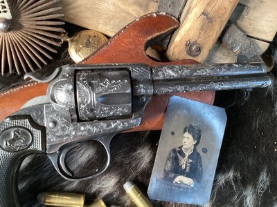 1905 Colt SAA Bisley, 4 3/4” .45 Colt , Engraved W/ Holster. Trade’s Welcome. - Image 2 of 21